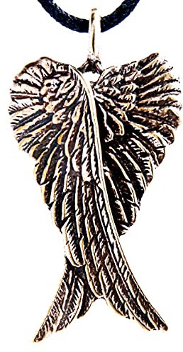 Kiss of Leather Flügel Anhänger aus Bronze mit Baumwollband Br. 3