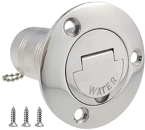 ISURE MARINE Boots-Wasser-Deck-Füller/Spachtelmasse mit schlüsselloser Kappe, 3,8 cm, Marine-Spiegel, poliertes 316-Edelstahl, Hardware für Boot, Yacht, Wohnwagen, 38 mm
