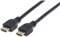 Manhattan HDMI In-Wall CL3 Cable with Ethernet, 4K@60Hz (Premium High Speed), 2m, Male to Male, Black, Ultra HD 4k x 2k, In-Wall rated, Fully Shielded, Gold Plated Contacts, Polybag