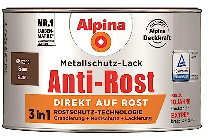 Alpina Metallschutzlack Anti-Rost Braun 300ml glänzend