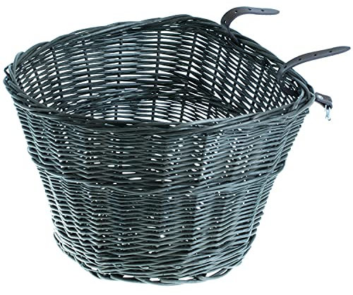 e-wicker24 Alles aus Weide Fahrradkorb vorne Groß Korb geflochten für Fahrrad Gepäckträger Retro Fahrradkorb aus Weide für Lenker Vintage Stil Weidentransporter Einkaufskorb Weide