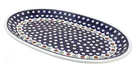 Blue Rose Pottery Ceramiche polacco Natura Ovale piatto da portata