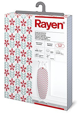 Rayen | Housse pour table à repasser Universelle | 2 épaisseurs: mousse et tissu 100 % coton imprimé | Gamme Basic de Rayen | 130x47 cm | Imprimé floral