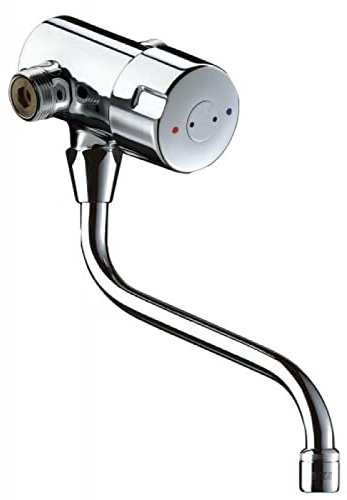 Delabie - Mitigeur TEMPOMIX pour lavabo mural a bec mobile avec reglage de temperature a volant-poussoir Ref : 798152