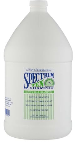 Chris Christensen Spectrum Ten Soft & Smooth Coat Dog Shampoo - Gentle Cleansing Dog Shampoo Sensitive Skin - Leaves Coat Soft & Silky - Restores Colour & Shine to Dull and Dry Coats, 3.8L