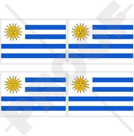 Uruguay Uruguay Flagge, Südamerika 5,1 cm (50 mm) Vinyl bumper-helmet Sticker, Aufkleber X4
