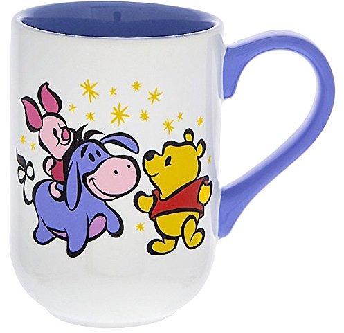 Disney Parks Winnie the Pooh and Eeyore Castle Mug Lavender Handle and Inside NEW