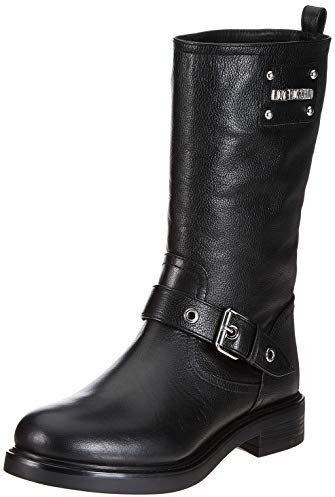 Love Moschino St.ttod.gomma35 Vit.st.Bufalo, Stivali da Motociclista Donna, Nero (Nero 000), 37 EU