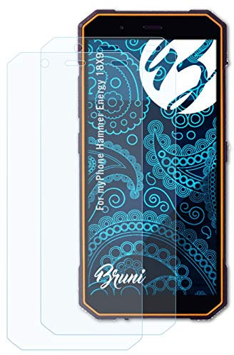 Bruni Screen Protector compatible with myPhone Hammer Energy 18X9 Protector Film, crystal clear Protective Film (2X)