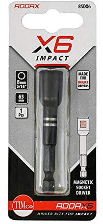 TIMCO X6 Impact Magnetic Socket Driver - 8mm x 65mm