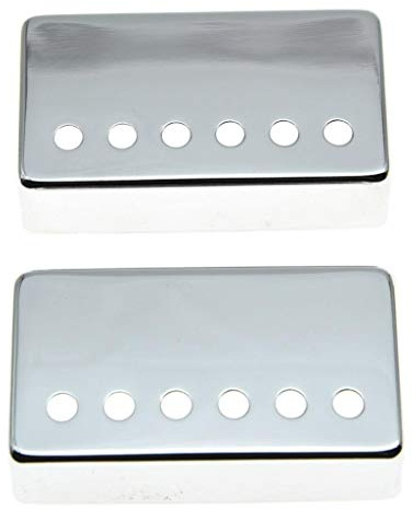 KAISH Humbucker - Juego de 2 fundas de latón para pastilla Humbucker de 49,2 mm/52 mm, cromadas