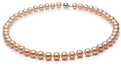 Treasure Bay - Collier de perles d'eau douce roses 8-9 mm pour femmes, Perle, Perle, Perle, Perle