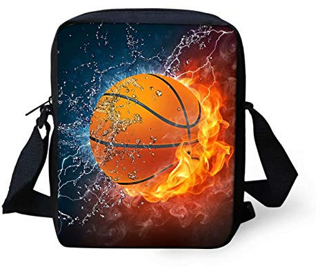 chaqlin Feuer Basketball Crossbody Handtaschen für Teenager Jungen Schule Umhängetaschen Frauen Casual Shopping Sling Geldbörse Totebags