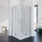 SONNI Cabine de douche à charnière - Entrée d'angle - Avec barre de douche - Sans cadre - 80 x 80 x 195 cm - Avec receveur de douche