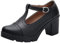 PPXID Women's T-Strap Mary Jane Pumps Dress Oxfords Mid Block Heel Platform Court Shoes Black 4 UK