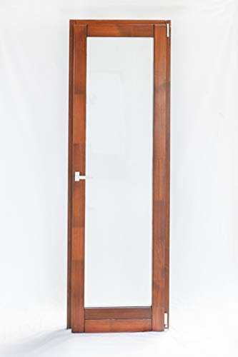 Porta Finestra 1 Anta In Legno con Anta Ribalta - Verniciato in 6 colori a scelta - Vetrocamera bassoemissivo e antifortunio - 4 Misure a scelta (870x2355 (Sinistra), T16 Noce Bruno)