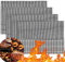 XUBX 4 Piezas Estera de Malla para Parrilla de Barbacoa, Alfombrillas Barbacoa Malla, BBQ Estera Rejilla Cortable Reutilizables, Grill Mat, Grill de Malla, para Hornear Carne, Pescado, Verduras