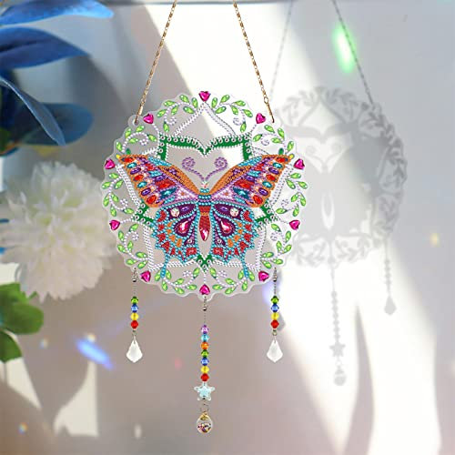 TROYSINC 5D DIY Diamond Painting Bilder Anhänger, Strass Kristall Malerei Bilder, Diamant Painting Set Wandbehang Türkranz Wanddeko Ornamente für Home