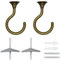 2 Sets Heavy Duty Swag Ceiling Hooks with Hardware for Hanging Plants, Cavity Wall Fixing, Easy Installation, Holds Up to 30lbs, Ideal for Home & Garden (2 Sets, Antique Brass)