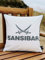 Sansibar Sylt Dekokissen »Outdoor Kissen (1 Stück), Dekokissen Logodruck, 45x45 cm, mit Kissenfüllung, Wasser- und schmutzabweisend«, in- und Outdoor geeignet (Offwhite/anthrazit)