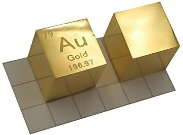 嘉信誉 Gold (Au) Dichtewürfel, Laborqualität, präzise über 99,9 % hochrein, verwendet für Laborversuche, persönliche Hobbys und Sammlungen (Größe: 10 mm, Farbe: poliert)