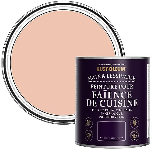 Rust-Oleum Peinture Orange Résistante à l'eau pour Faïence de Cuisine, Finition Mate - Coraille 750ml