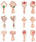 nbeads 12 Stück 6 Stile Messinganhänger Quetschschlaufen, Roségold Eispickel Pinch Bail Perle Anhänger Verbinder Filigrane Rack Beschichtung Schmuck Verschlüsse für Die Schmuckherstellung