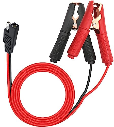 HuaLiSiJi Pinzas Cable Bateria 12V 24V Cable SAE Pinzas para Batería 14AWG 30A, Cable con Pinzas para Batería Cable SAE Bateria de Carga para Automóviles y Motocicletas (1m)