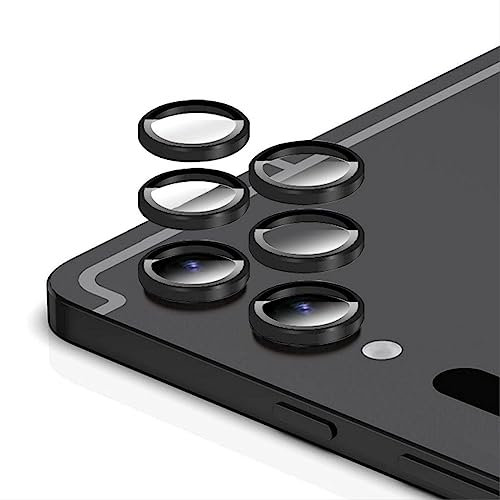 GIOPUEY [Kompletter Schutz Kameraschutz Kompatibel mit Samsung Tab S10 Plus/S9 Plus, [2 Stück] Metall Ring + Schutzglas, Kameraschutz - Black