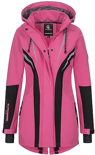 Rock Creek Softshellmantel Damen Outdoor Regenjacke mit Kapuze D-492 Pink L
