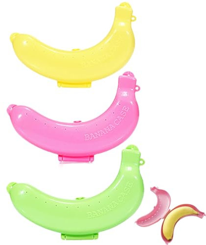 3 Pieces Banana Protector Cute Banana Storage Banana Holder Cases Banana Case Protector Container Interesting Banana Protector Cute Banana Storage Box for Outdoor Travel Fruit Keep Fresh
