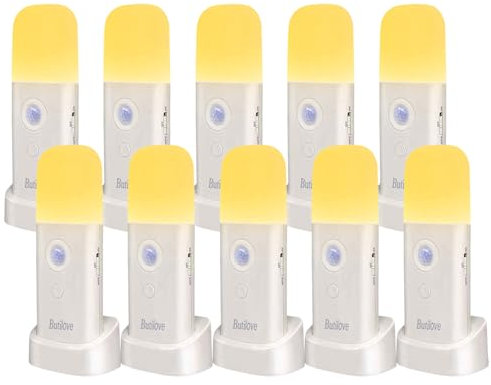 Butilove Nachtlicht mit Bewegungsmelder und Akku - 2000mAh, USB-Ladekabel, 5-stufige Helligkeitsregelung, warmweiß - Ideal für Erwachsene und Kinder, Badezimmer, Toilette, Schlafzimmer, Flur(10 Stück