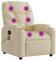 vidaXL Massagesessel, Sessel Verstellbare Rückenlehne, Fernsehsessel Relaxsessel mit Vibrationsfunktion, Liegesessel Polstersessel Ruhesessel, Creme Stoff