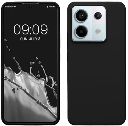 kwmobile Handyhülle für Xiaomi Redmi Note 13 Pro 5G / Poco X6 5G Hülle - Case Silikon - Kabelloses Laden - Schutzhülle Cover in Schwarz