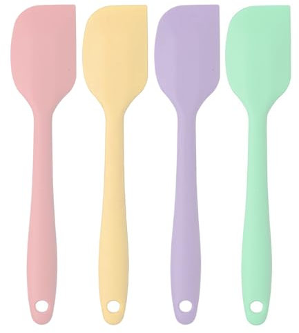 4 Pieces Silicone Spatula, Heat Resistant Rubber Spatulas, Non-Stick Baking Spatula Silicone Kitchen Utensils for Cooking, Baking and Mixing