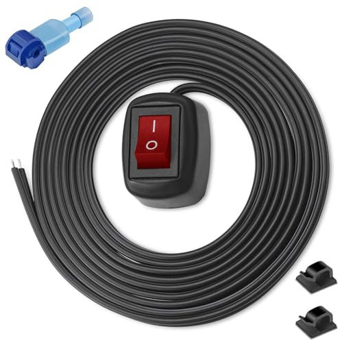 Gebildet 12V-230V/10A SPST Rosso Tipo Pasta Interruttori a Forma di Goccia di Acqua,ACCESO/SPENTO Interruttore per Fendinebbia,Barra Luminosa a LED(con 2m Cavo)(Patent No.015001381)