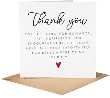 Heartfelt Appreciation Card | Thank You Card for Mentor | Inspirational Guidance Greeting | Supportive Friend Card | Journey Companion | Thoughtful Encouragement | Meaningful Connection