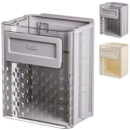 MLKLDOU Cubo de basura plegable,Papelera de Cocina Plegable,Cubo de basura de plástico portátil para cocina/camping/coche/baño/oficina/dormitorio (Gris)