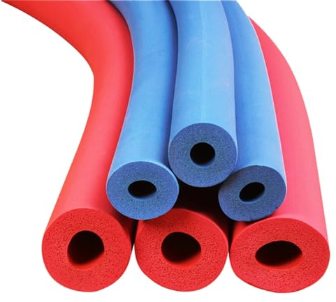 Yslopeno PE Rohrisolierung Wetterfeste 1.7/1.8m Länge, Rot/Blau Isolierschlauch Für Solarenergieleitungen, Isolierung Rohr Wärmedämmung, ID 25mm,32mm,43mm,50mm,63mm,9/15/20mm Wandstärke
