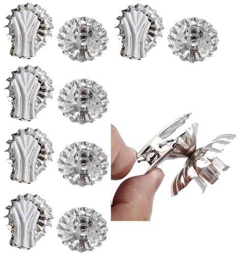Goldyida 10 Stück Kerzenhalter mit Clip in Schweifform Baumkerzenhalter für Weihnachtsbaum Kerzenhalter in Zapfenform mit Clip Baumkerzenhalter Clip Kerzenhalter Baumklemmen (Silbrig)