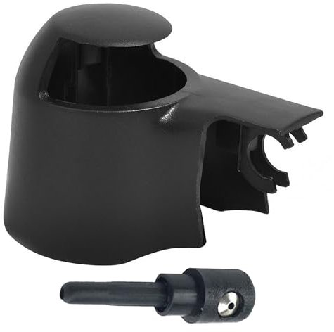 Kappe Wischarm, Heckwischer, Heckscheibenwischerarm Abdeckkappe, Spritzdüse Scheibenwischer für Golf 5 Transporter T5 Passat Touran Polo Tiguan Scirocco (Schwarz)