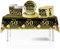 41Pcs Black Gold Happy 50th Birthday Party Tableware Set Plastic Table Cloth,Paper Plates Napkins 50th Birthday Table Decorations Disposable Tableware Kit for Men Women 50th Birthday Decorations