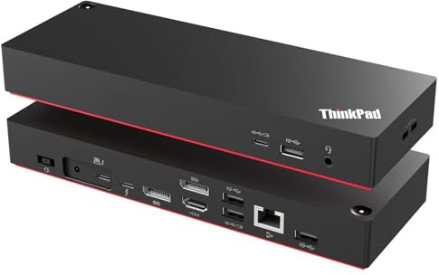 Thinkpad 40B00300 Thunderbolt 4 Universal Docking Station for Laptops, 4 External Displays, Power Charging up to 230W + ITSPWR Bundle contains HDMI 4K Cable + DP Cable+ Cleaning Cloth