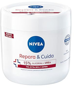 NIVEA Repara & Care Feuchtigkeitscreme für Körper, Gesicht und Hände (1 x 400 ml), Feuchtigkeitscreme mit Glycerin und Urea, 72h Feuchtigkeit für extra trockene und raue Haut