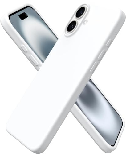ORNARTO for iPhone 16 Plus Case 6.7, Slim Liquid Silicone Case Cover White | 6.7 inch,3-Layer Protection,Soft-Touch Silicone,Slim Grip, Full Coverage