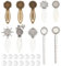 NBEADS 36 Stück Lesezeichen Cabochon Fassung, 10 Stück Tibetischen Stil Lesezeichen-Anhänger Tray Kit 26 Stück Glas Kuppel Cabochon Lesezeichen Makings Sets für Geschenk Crafting DIY Lesezeichen