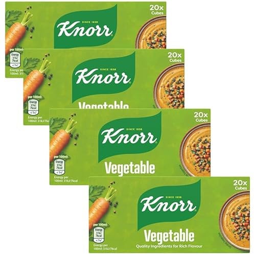 Stock Cubes & Pots Bundle with Knorr Vegetable Stock Cubes (20x10g) - 4 Pack | Suitable For Vegetarians, Vegetable Stock Cubes.