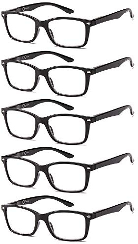 Suertree 5 Pack Lesebrille Feder Scharnier Sehhilfe Augenoptik Brille Lesehilfen für Damen Herren BM151 1.75x