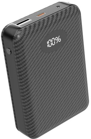 GAROERFAR 12000mAh Akkupack für Beheizte Weste-22.5W Schnell Aufladbare Powerbank mit LED-Anzeige und DC7.4V Ausgang für Beheizte Jacke und Hose, Kompatibel mit iPhone,iPad,Samsung und mehr