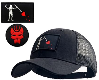 YUSENGMOO Herren Seal Team-Kappe – Taktische Baseballkappe, Blackbeard Truckermütze - 2 Patch (1,L)